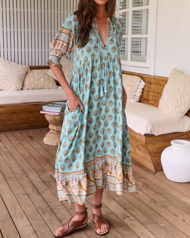 Robe Bohème Élégance Fleurie
