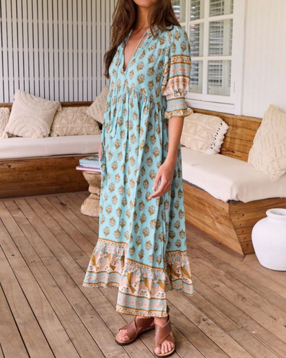 Robe Bohème Élégance Fleurie