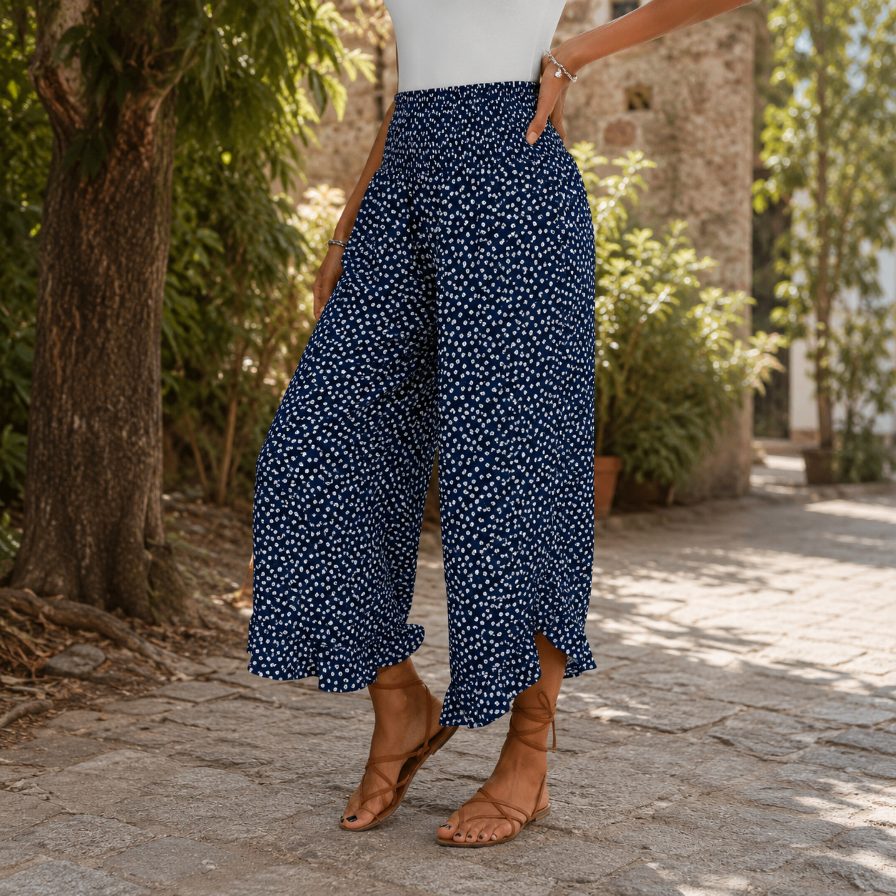 Pantalon Palazzo Pois