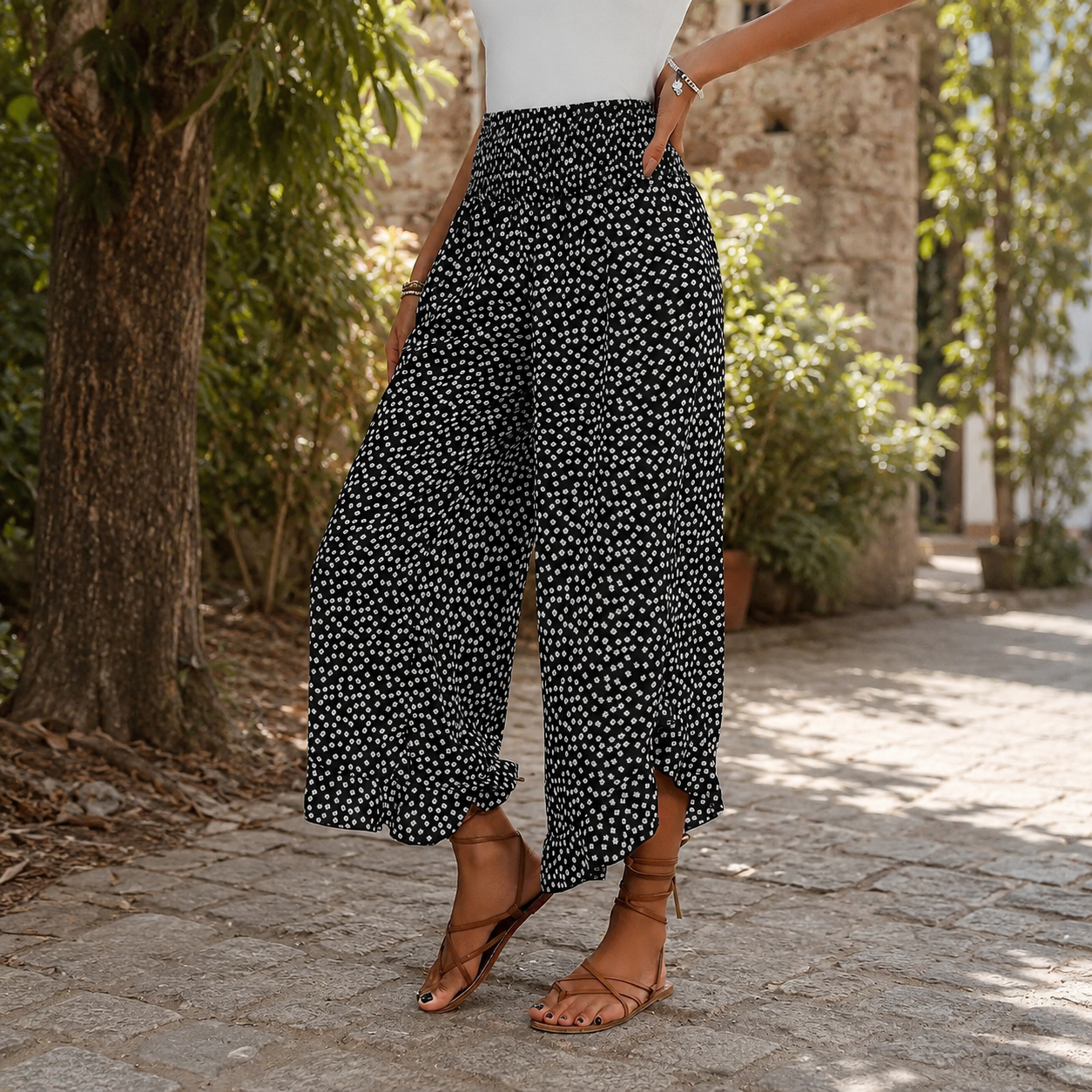 Pantalon Palazzo Pois