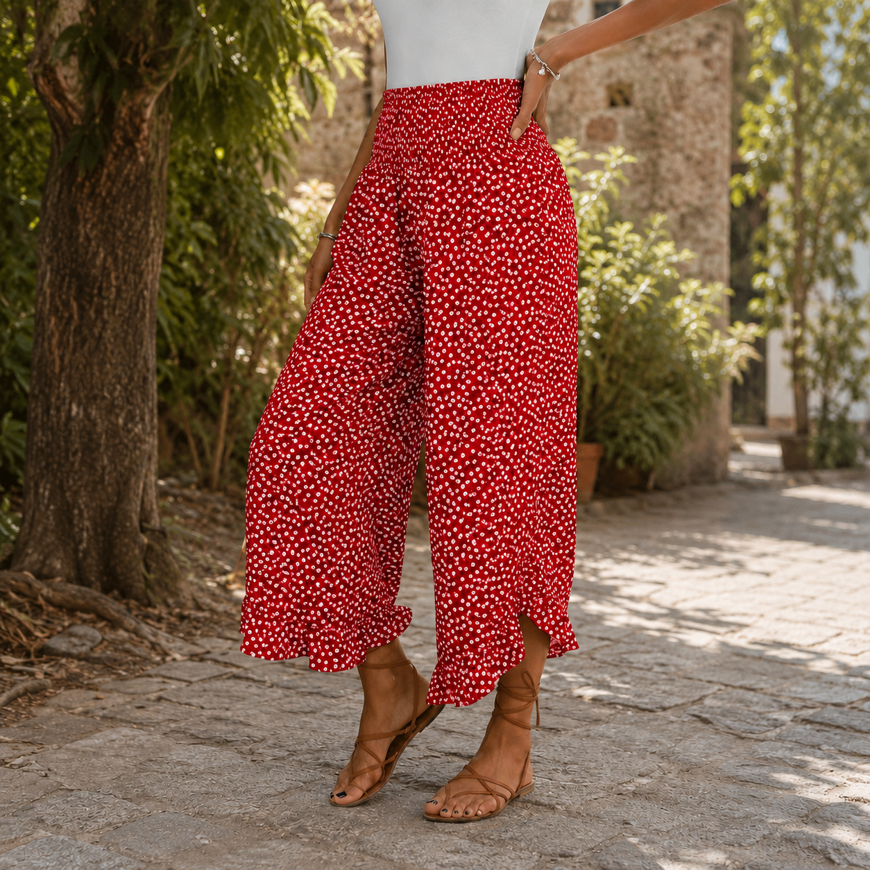 Pantalon Palazzo Pois
