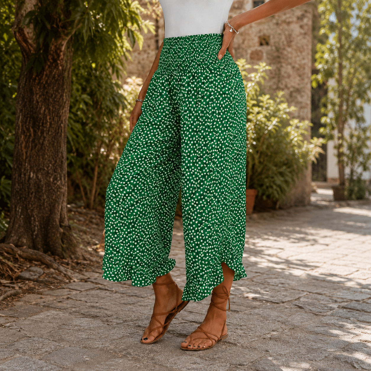Pantalon Palazzo Pois