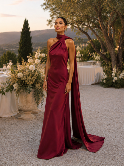 Robe Satinée à Ruban