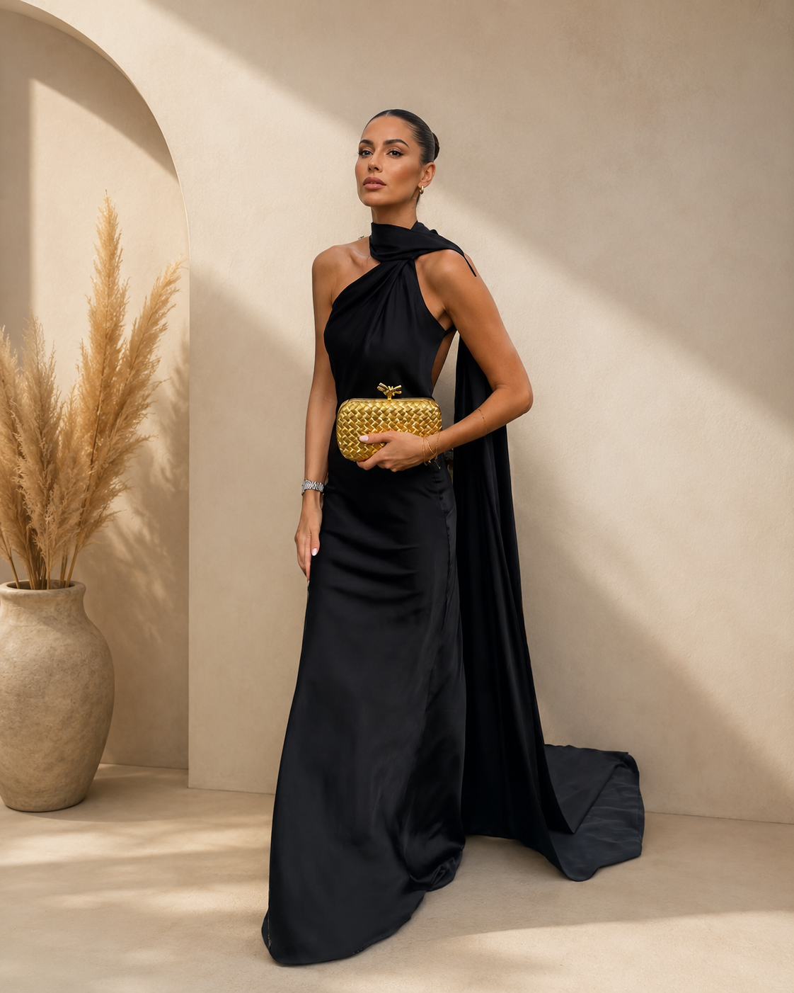 Robe Satinée à Ruban