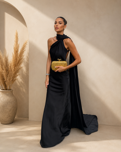 Robe Satinée à Ruban