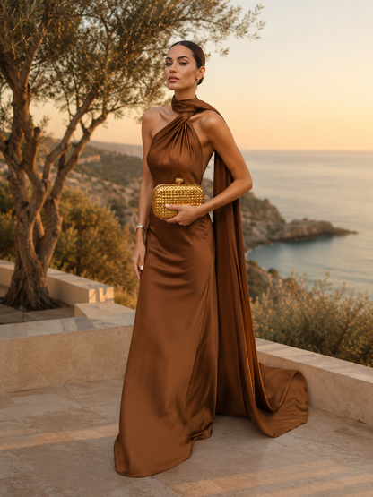 Robe Satinée à Ruban