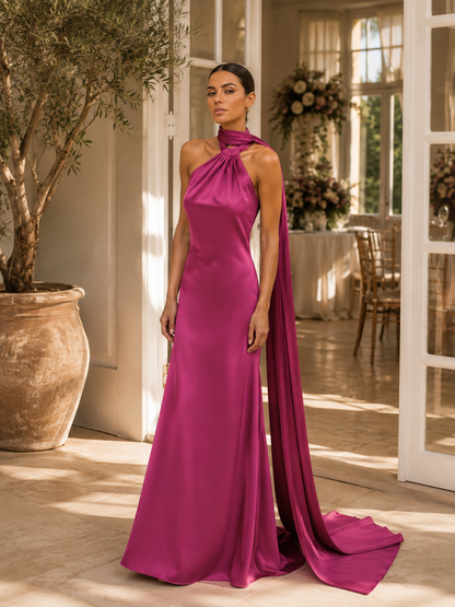 Robe Satinée à Ruban