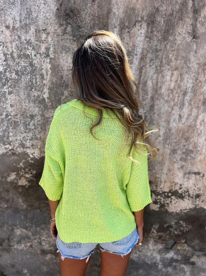 Pull Maille Col Revers